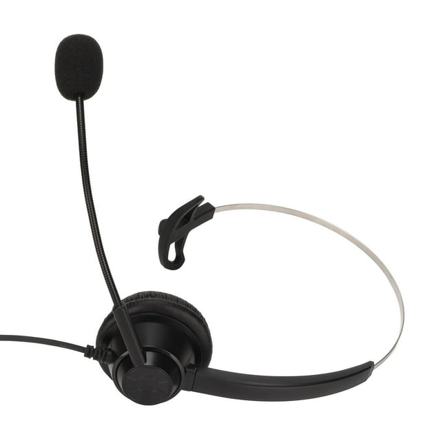 Auriculares de servicio auriculares de teléfono Plug and Play con micrófono con cancelación de ruido para centro de llamadas Amonsee No