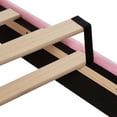 thumbnail image 2 of VECELO Twin Upholstered Platform Bed Frame with Tufted Adjustable Headboard/Mattress Foundation/Wood Slat Support,Easy Assembly,Pink, 2 of 6