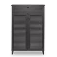 thumbnail image 2 of Baxton Studio Armoire à Chaussures à 4 Tablettes Harding en Espresso, 2 of 4