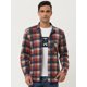 thumbnail image 2 of Chaqueta de Camisa a cuadros Unique Bargains occidental invierno manga larga botones gruesos forro polar rojo azul L, 2 of 5