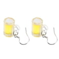 thumbnail image 1 of EeaseMX 1 par de pendientes creativos de resina con forma de taza de cerveza, pendientes colgantes con clip para las orejas., 1 of 8