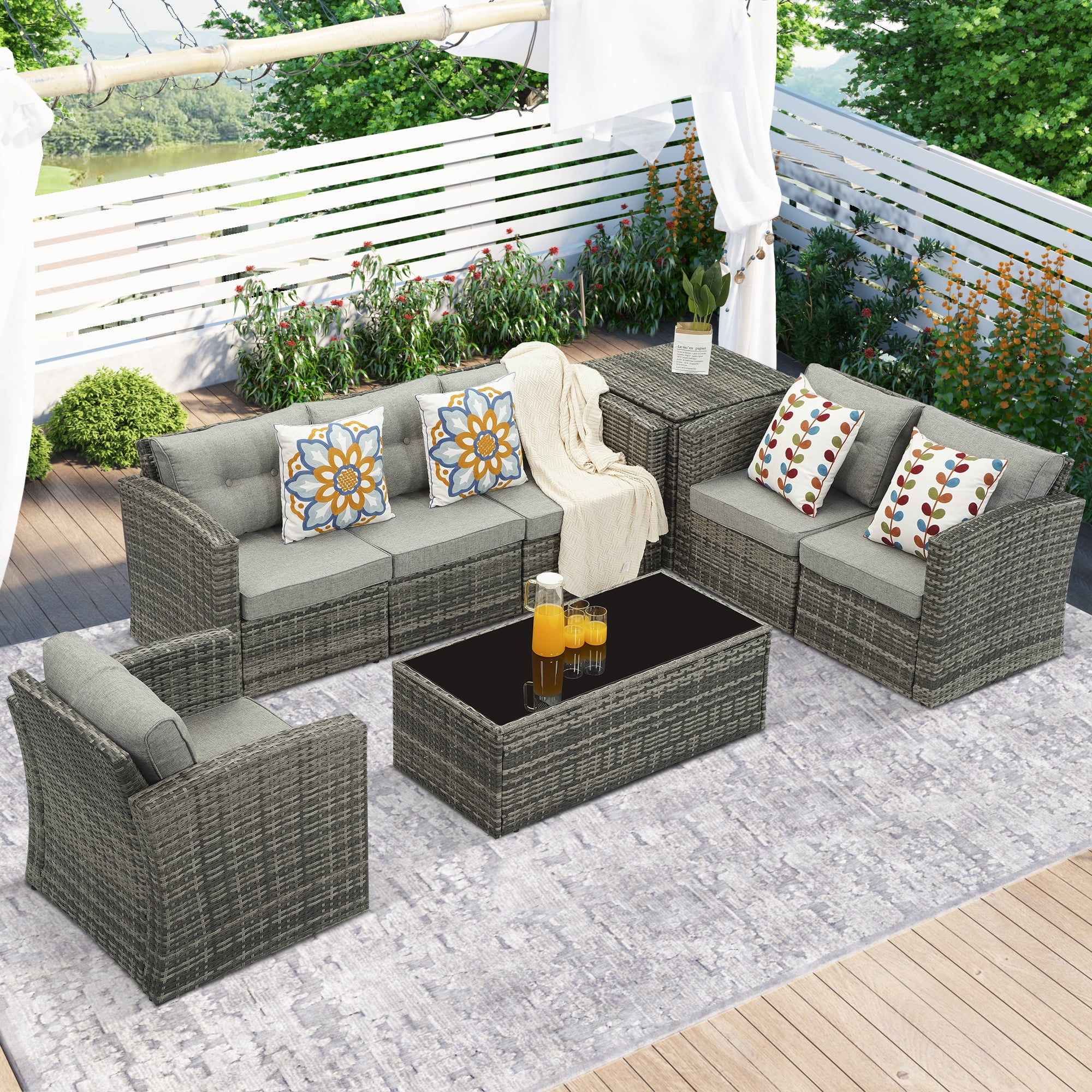 Royalcraft Outdoor Patio Furniture Set,8 Pieces Outdoor Sectional