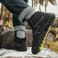 thumbnail image 2 of Mepaouo Winter Ankle Hiking Boots for Men Women Lace up Fleece Lined Barefoot Snow Booties(Black,5.5), 2 of 8