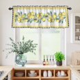 thumbnail image 5 of 3 Piece Kitchen Curtains and Valances Set Yellow Lemon Cafe Curtains 24 Inch Length Summer Botanical Black White Plaid Pastoral Valance & Tier Curtain for Living Room Bedroom Window 54"x18"+27"x24"*2, 5 of 6