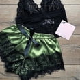 thumbnail image 2 of 2 uds. De ropa de dormir Sexy para mujer, Top de tubo de encaje transparente, sujetador, pantalones cortos de satén, conjunto de pijama para mujer xuanjing unisex, 2 of 2