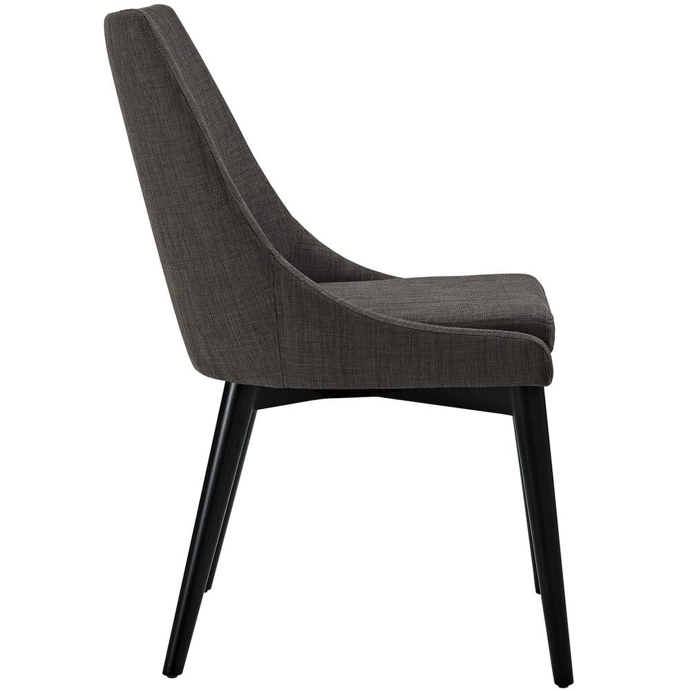 Modway Viscount Dining Side Chair Fabric Set of 2 in Brown