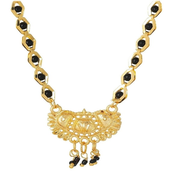 Artificial Mangalsutra Elegant Stylish Traditional Casual Wear Gold Plated American Diamond Tanmaniya Jewellery (Traditional7)