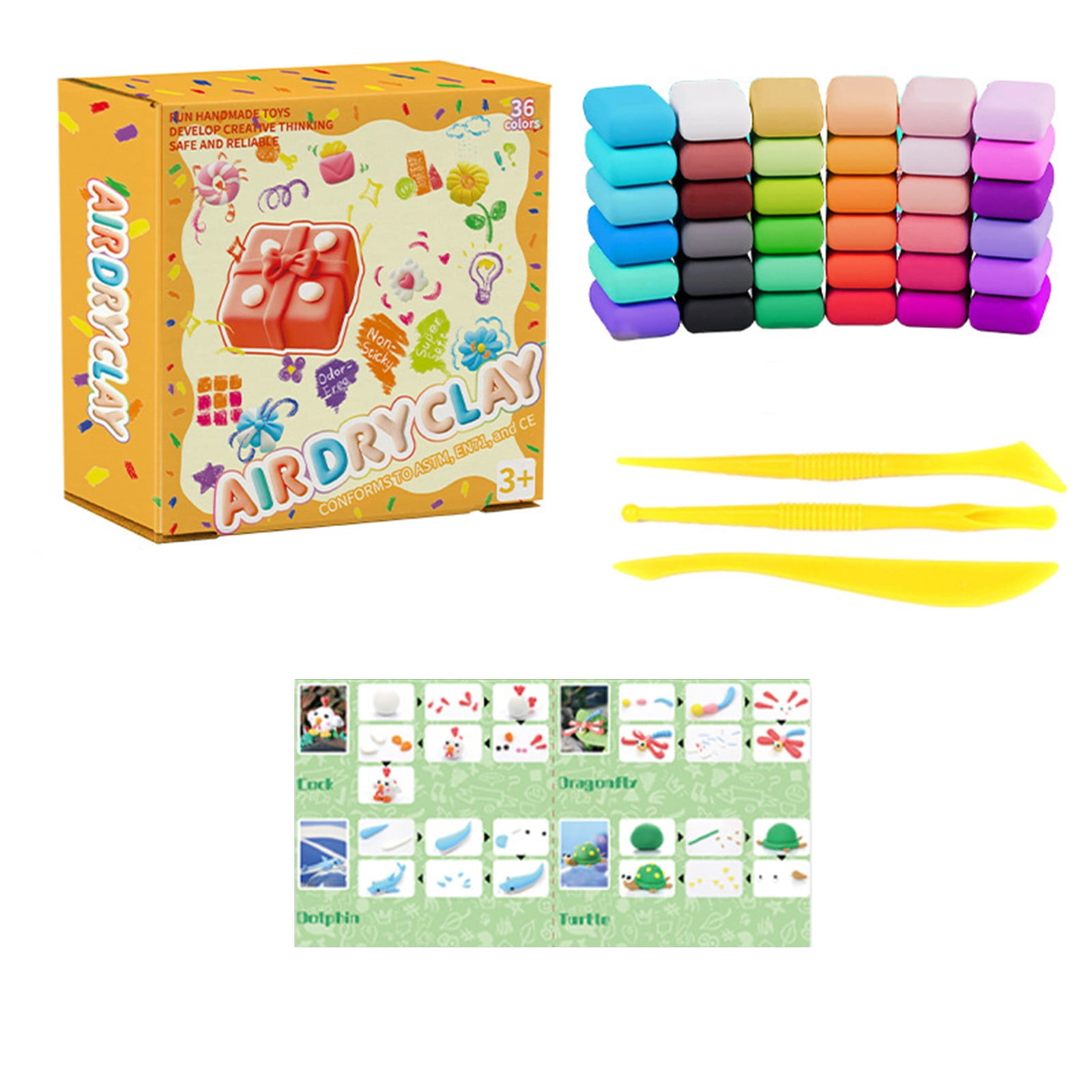 GirlZone Air Dry Craft Kit: 100+ pieces, No Baking, Age 3+