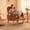 Brown, variant on Peispie Teddy Fleece Rocking Chair with Retractable Footrest, Upholstered High Back Nursery Glider Rocker with Side Pocket, Solid Wood Lounge Accent Chair for Living Room & Bedroom, Brown