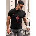 thumbnail image 1 of ABPHQTO Camiseta de manga corta con estampado de patrón de póquer negro para hombre, 1 of 5