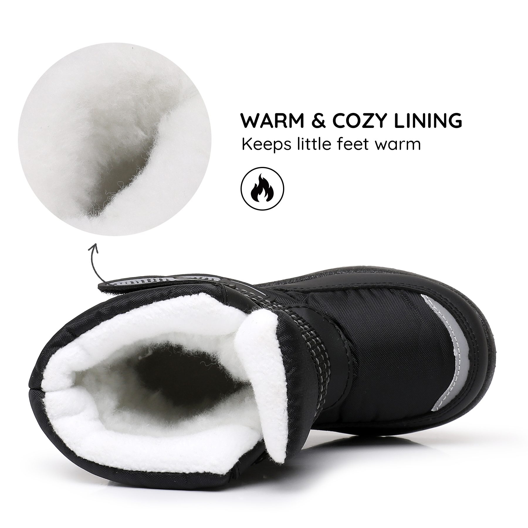 Apakowa Kids' Snow Boots with Water-Resistant Upper photo 2