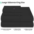 thumbnail image 2 of Sabanas Lisas Ubbe, Tamaño King Size, Color Gris Carbón, 4 Piezas, 2 of 7