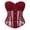 Red, variant on Women Elegant Cap Sleeves Brocade Bustier Corset Top Historical Gown