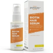 Pureauty Naturals Meraz Thickening Scalp Care Hair Serum with Biotin, Citrus Orange Scent, 2 oz, Travel Size