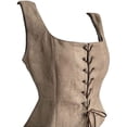 thumbnail image 4 of BELTNOV Women's Sleeveless Vintage Lace Up Vest Slim Fitted Shaping Tops Casual Daily Wear Stage Performance Fashion Outfits Khaki, 4 of 4
