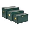 thumbnail image 6 of Sable Set of 3 Trunks with Gold Handles - Green, 6 of 11