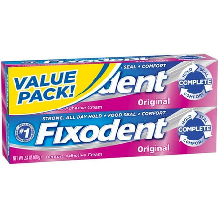 Fixodent Original Denture Adhesive Cream, 4.8 oz, 2 ct