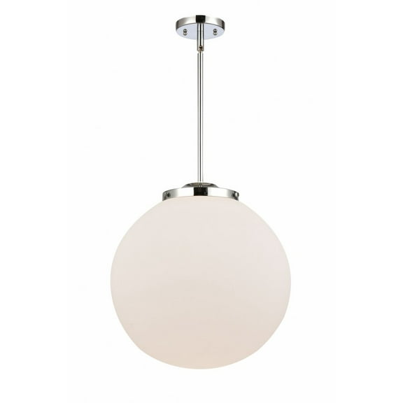 221-1S-PC-G201-16 Innovations Lighting Beacon - 1 Light Pendant In Industrial Style-17 Inches Tall and 16 Inches Wide-Polished Chrome Finish-Matte