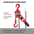 thumbnail image 4 of EastVita Lever Hoist, Manual Block Hoist with Heavy Duty Hooks Industrial Grade Steel, Lift Lever Hoist, 4 of 7