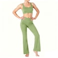 thumbnail image 6 of AINIYS Women's High-Waisted Flare Yoga Pants with Pockets Stretchable Functional Trousers for Fitness Daily Wear Dance Activities Green S, 6 of 6