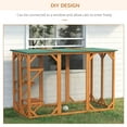 thumbnail image 3 of PawHut Outdoor Cat House, Catio Wooden Feral Cat Shelter, Cat Cage with Platforms, Large Enter Door, Weather Protection Asphalt Roof, 71" L, Orange, 3 of 9