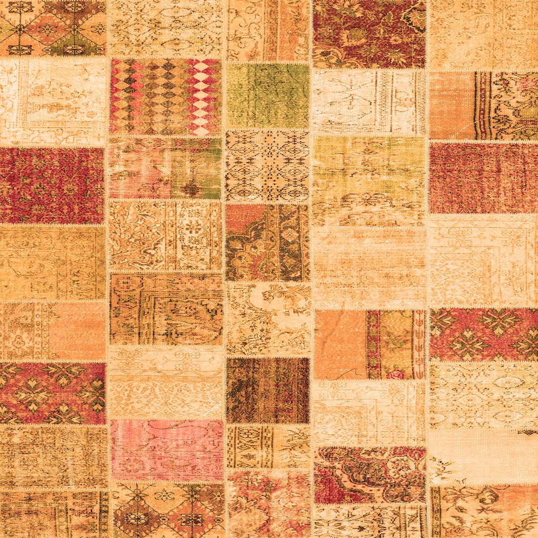 Ahgly Company Indoor Square Patchwork Orange Transitional Area Rugs, 6 ...