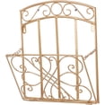 thumbnail image 1 of Kleanner Support Mural pour Magazines, Organisateur de Poche de Fichiers Suspendu Réglable avec Rouleau, Panier de Rangement Mural Décoratif pour Documents, Livres, Courrier, Journaux, Or, 1 of 5