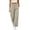 Beige, variant on Summer Linen Pants for Women Fashion Casual Wide-Leg Loose Pants for Beach Vacation Drawstring Elastic High-Waisted Trouser with Pockets, Beige, Size S