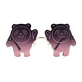 thumbnail image 2 of Child Size Kids Panda Bear Rimless Fun Party Shade Sunglasses Gold Purple, 2 of 4