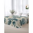 thumbnail image 6 of King Flat Sheet Only Classic Navy Blue Hydrangea Soft Microfiber Cooling Bedding Sheets Floral on Retro Background Flat Bed Sheet for Hotel,Home Decor, 6 of 9