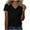 Black, variant on fatyb Women's V Neck Short Sleeve Tshirts Solid Color Loose Tee Summer Casual Tops for Beach Vacation