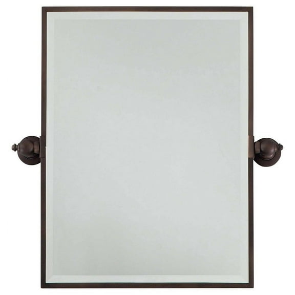 1440-267-Minka Lavery-Rectangular Beveled Mirror in Traditional Style - 24 inches tall by 18 inches wide-Dark Brushed Bronze Finish
