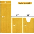 thumbnail image 3 of HAKUNA Upgrade Extra Large Gold Bathroom Rug Set 3 Pieces Ultra Soft, Thick Absorbent Bath Mats, Non Slip Chenille Toilet Mat for Bathroom, Bedroom, Kitchen, Yellow, 3 of 8