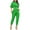 Green womens outfit sets, variant on Usmixi 2 Piece Outfits for Women Womens Lounge Sets Flared Sleeve Cropped Pullover Tops and High Waist Long Pant Matching Set Plus Size Casual Solid Suit Sets with Pocket Holiday
