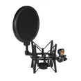 thumbnail image 1 of Univerdal Condenser Microphone Mic Shock Mount Holder Bracket -vibration with Pop Filter for On-line Broadcasting Studio Music Recording, 1 of 4