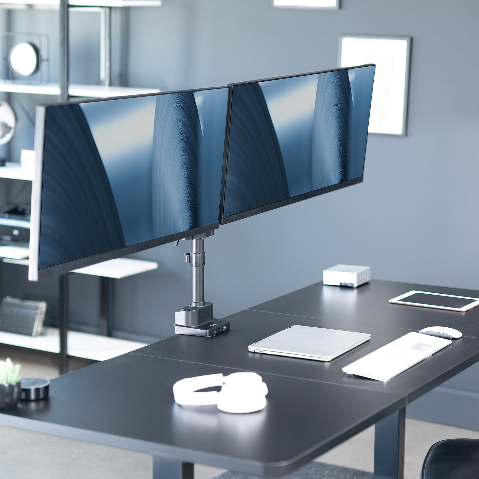 VIVO Premium Aluminum Full Motion Dual Monitor Arm Desk Mount Stand w/ USB Ports