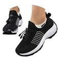 thumbnail image 4 of Xiaoxatg Women's Sneakers Breathable Knit -On Casual Shoes for Walking Running Yoga Gym Beach Comfortable Non- Lightweight Fashion Footwear 10 Black, 4 of 9