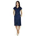 thumbnail image 6 of Bimba Womens Blue Denim Dress With Pocket Casual Cap Sleeve Chic Bodycon Dresses, 6 of 10