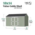 thumbnail image 3 of Little Cottage Co. 10x14 Value Gable Shed with Side Entry and Floor, Outdoor Wood Storage Do-It-Yourself Kit, 3 of 13