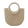 thumbnail image 2 of Eolstice Straw Tote Bag Summer Beach Bag, Handmade Straw Rattan Woven Handbag For Women Travel, for Shopping, Daily Use, Picnic, Boho Style, Sturdy Handle(S), 2 of 6