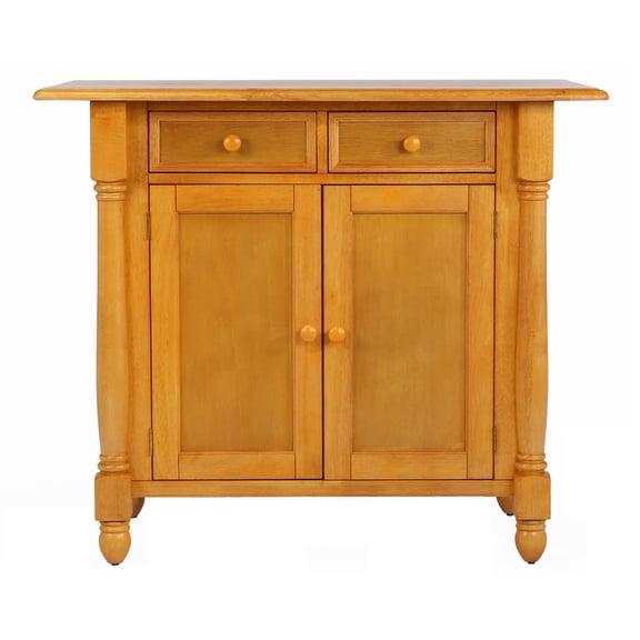 Sunset Trading Oak Selections 3-Piece Expandable Wood Kitchen Island Set in Oak