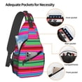 thumbnail image 3 of Lsque Colorful Mexican Stripes Pattern Cross Chest Bag Diagonally – Premium Durable Front Chest Sling with Adjustable Padded Strap, High-Capacity Storage, 3 of 8