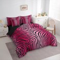 thumbnail image 3 of Homewish Zebra Print 7-Piece Twin Bedding Sets,Safari Animal Bedding Comforter Set,Pink Black Ombre Sheet Sets For Girl Boys,Super Cozy Room Decor Reversible, 3 of 8