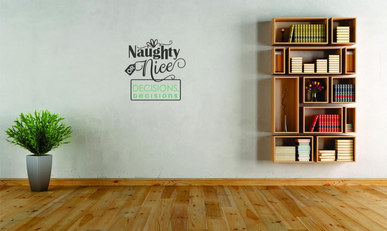 Design with Vinyl Moti 2468 2 Decal Naughty or Nice Decisions Christmas Holiday Winter Color As Seen Size 16 Inches x 16 Inches Peel & Stick Wall Sticker Design with Vinyl Moti 2468 2 Decal Naughty or Nice Decisions Christmas Holiday Winter Color As Seen Size 16 Inches x 16 Inches Peel & Stick Wall Sticker