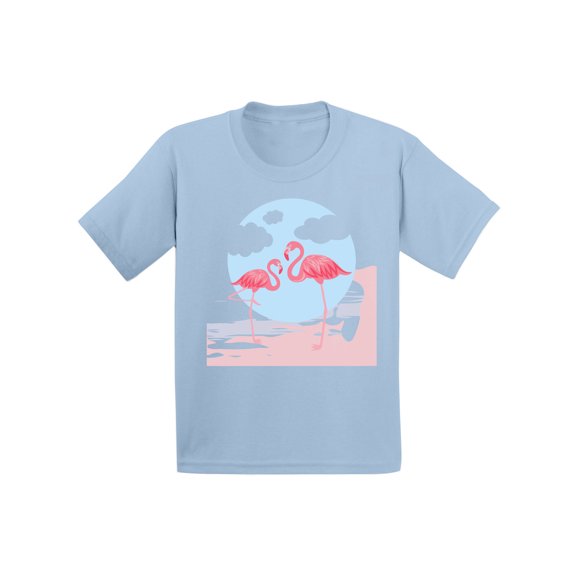 Awkward Styles Two Flamingos Infant Shirt Cute Summer Shirt for Kids Pink Flamingo T Shirt for Boys Pink Flamingo Shirts for Girls Cute Flamingo T-Shirt for Children Summer Gifts for Little One