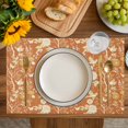 thumbnail image 4 of Vintage Flower Placemats Set of 8, Orange Bird Leaf Branch Botanical Tree Placemats for Dining Table, Place Mats for Kitchen Tabletop, Waterproof Wipeable Dining Table Mats Set, 4 of 9