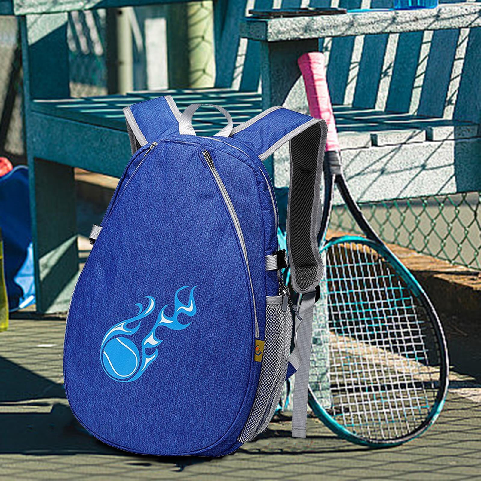 DimyFew Tennis Racket Bag Pickleball Racket Backpack Waterproof Outdoor Organizer Pocket Deep Blue