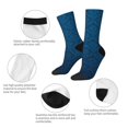 thumbnail image 3 of Rateoe Dark Blue for Women Casual Calf Socks - Cute Crew Socks - Thin Soft Above Ankle Socks Size 5-11, 3 of 6