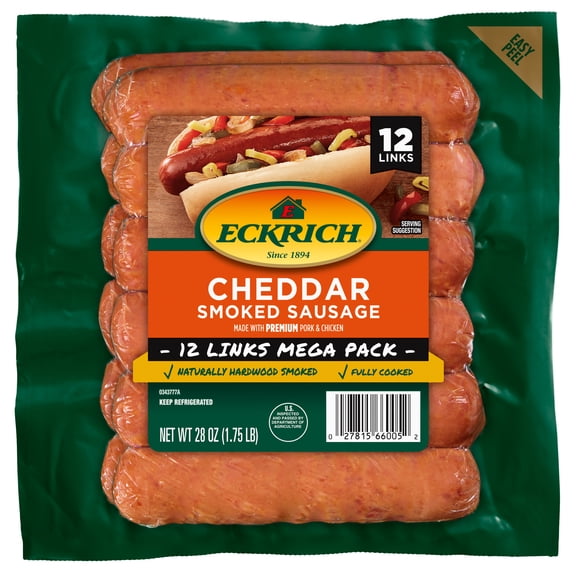 Eckrich Cheddar Link Smoked Sausage Mega Pack 28oz