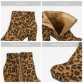 thumbnail image 4 of Dream Pairs Women's New Slip On Ankle Boots Chunky High Heel Side Zipper Boots STOMP LEOPARD Size 8, 4 of 5